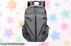 Mochila de negocios impermeable negra con tela Oxford, espacios gigantes para laptop y libros a precio rebajado ¡Aprovecha este super chollo y lleva todo sin estrés!
