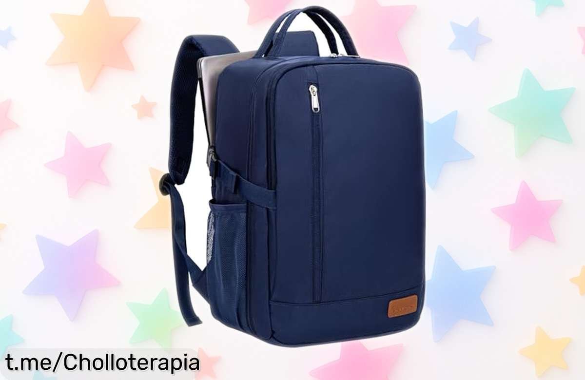 Mochila de viaje VMIKIV con puerto de carga, rebajada para que tus escapadas sean un super chollo y viajes más livianos, ¡no te la pierdas!