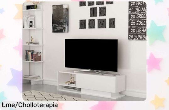 Mueble TV moderno Hanah Home en blanco: ¡ofertón con precio rebajado que no puedes dejar pasar! Dale un toque cool a tu sala y hazlo ya antes de que se acabe.