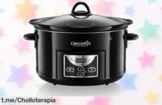 Olla de cocción lenta Crockpot 4.7 litros con temporizador, chollazo rebajado ¡cocina fácil y deliciosa para toda la familia sin complicarte! Aprovecha antes de que se acabe.
