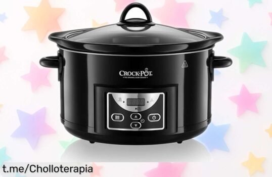 Olla de cocción lenta Crockpot 4.7 litros con temporizador, chollazo rebajado ¡cocina fácil y deliciosa para toda la familia sin complicarte! Aprovecha antes de que se acabe.