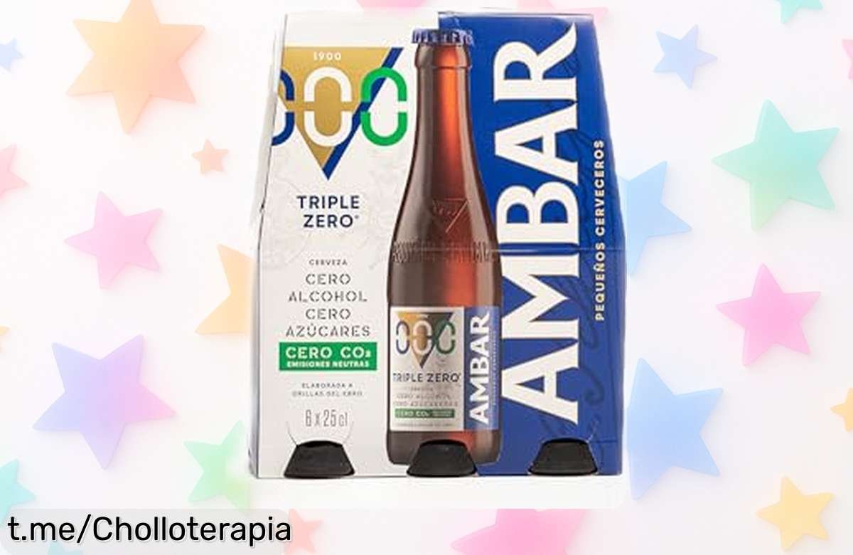 Pack 6 botellas Ambar Triple Zero sin alcohol ni azúcar, ¡precio rebajado como nunca! Disfruta sin culpa y brinda momentos únicos con este super chollo irresistible.