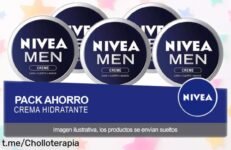 Pack ahorro de 5 cremas NIVEA MEN, hidratación y protección al mejor precio rebajado brutal, ¡no dejes pasar este super chollo que tu piel agradecerá!