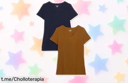 Pack de 2 camisetas Amazon Essentials, el super chollo que necesitas para renovar tu look casual y sentirte fresca y a la moda. ¡Aprovecha esta oportunidad única ahora mismo!