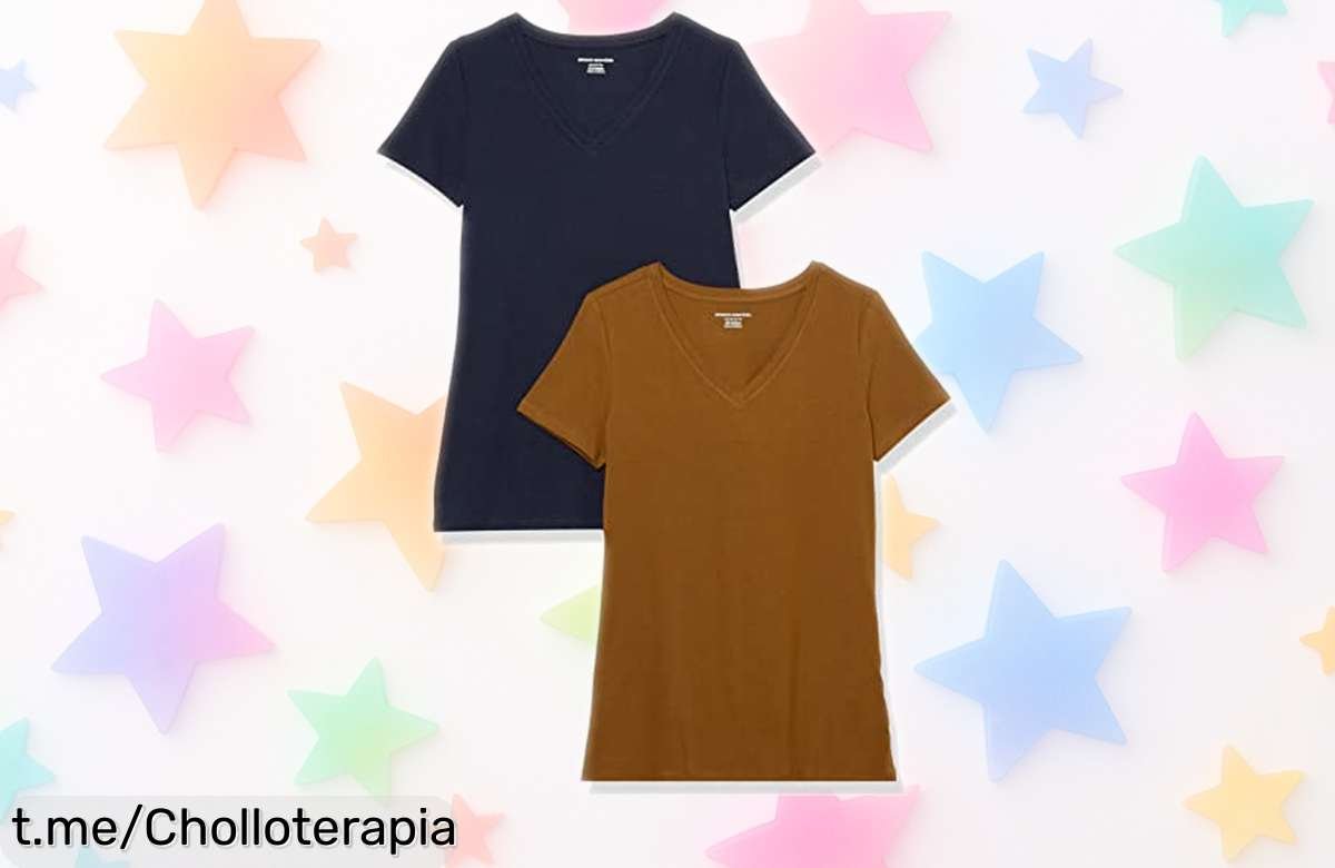 Pack de 2 camisetas Amazon Essentials, el super chollo que necesitas para renovar tu look casual y sentirte fresca y a la moda. ¡Aprovecha esta oportunidad única ahora mismo!