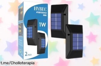 Pack de 2 luces solares HYBEC para exterior con descuento brutal, ilumina tu jardín y crea el ambiente perfecto antes que se acabe la oferta ¡no te lo pierdas!
