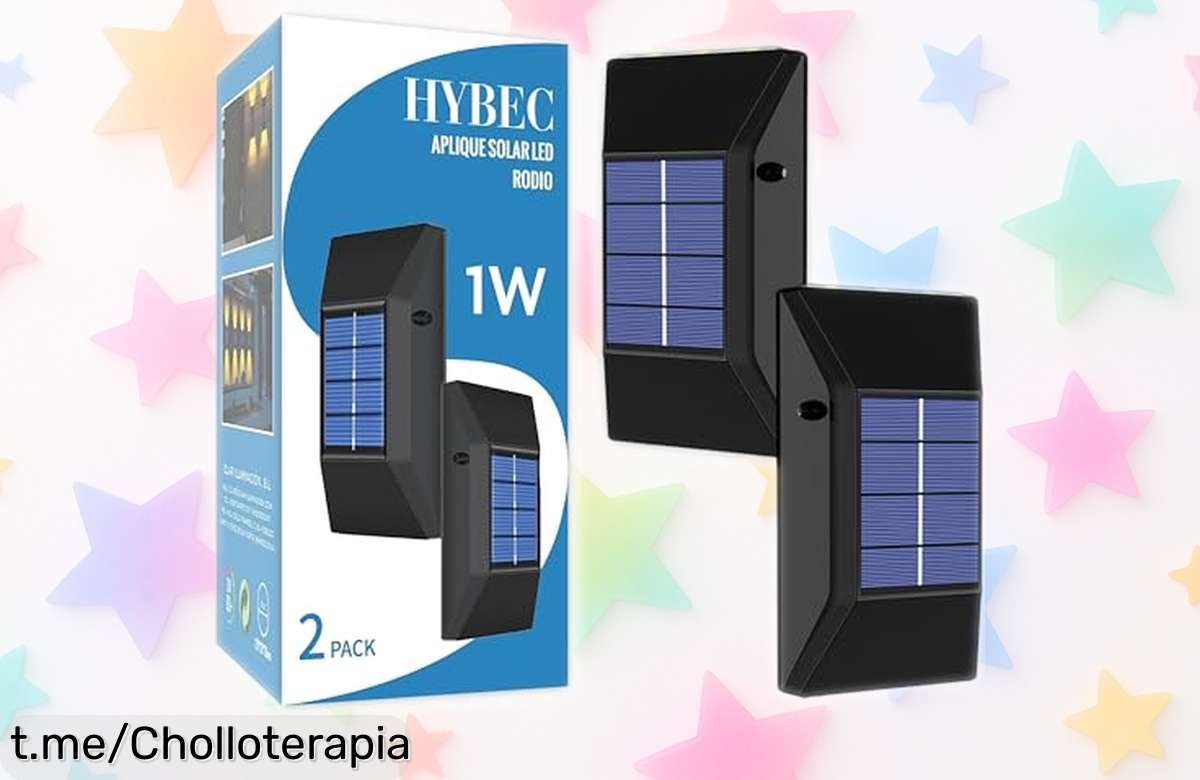 Pack de 2 luces solares HYBEC para exterior con descuento brutal, ilumina tu jardín y crea el ambiente perfecto antes que se acabe la oferta ¡no te lo pierdas!