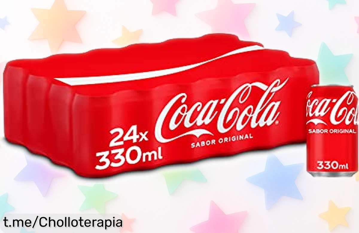 Pack de 24 latas de Coca Cola sabor original a un precio brutal que hará brillar tus momentos con risas y refresco ¡Date prisa, la diversión te espera!
