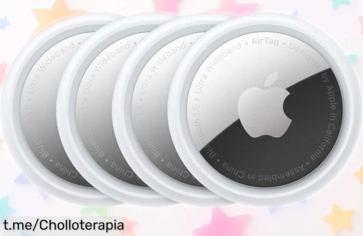 Pack de 4 AirTag Apple a precio rebajado: un super chollo que te mantiene conectado con lo que más quieres. ¡No te quedes sin el tuyo, son voladores!