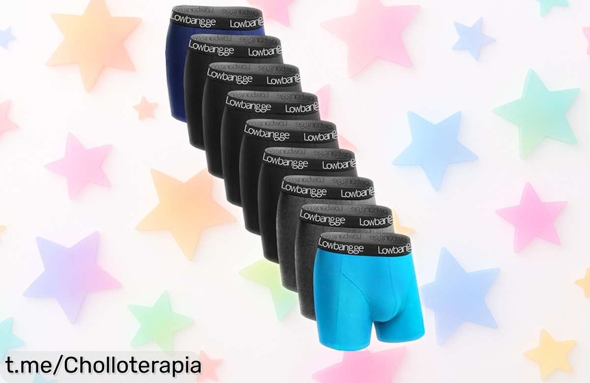 Pack de 9 boxer Lowbangge para hombre en algodón elástico con precio rebajado que no volverás a ver ¡Siente la libertad y aprovecha esta oportunidad ya!
