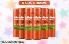 Pack de gel de afeitar Gillette Fusion con 6 unidades a un precio increíble que no puedes dejar pasar, ¡disfruta del afeitado suave y fresco ya mismo!