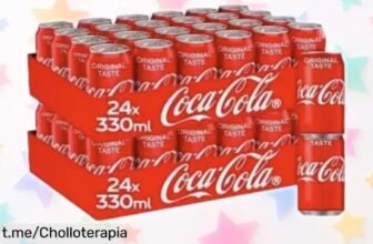 Pack increíble de refrescos CocaCola original y zero en 48 latas, ¡precios rebajados que no se repiten! Disfruta con tus amigos antes de que se agote esta oferta única.