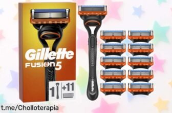Pack irresistible de 11 cuchillas Gillette Fusion5 con maquinilla gratis, precio rebajado que no puedes dejar escapar. ¡Hazte el mejor afeitado hoy mismo y siente la frescura!