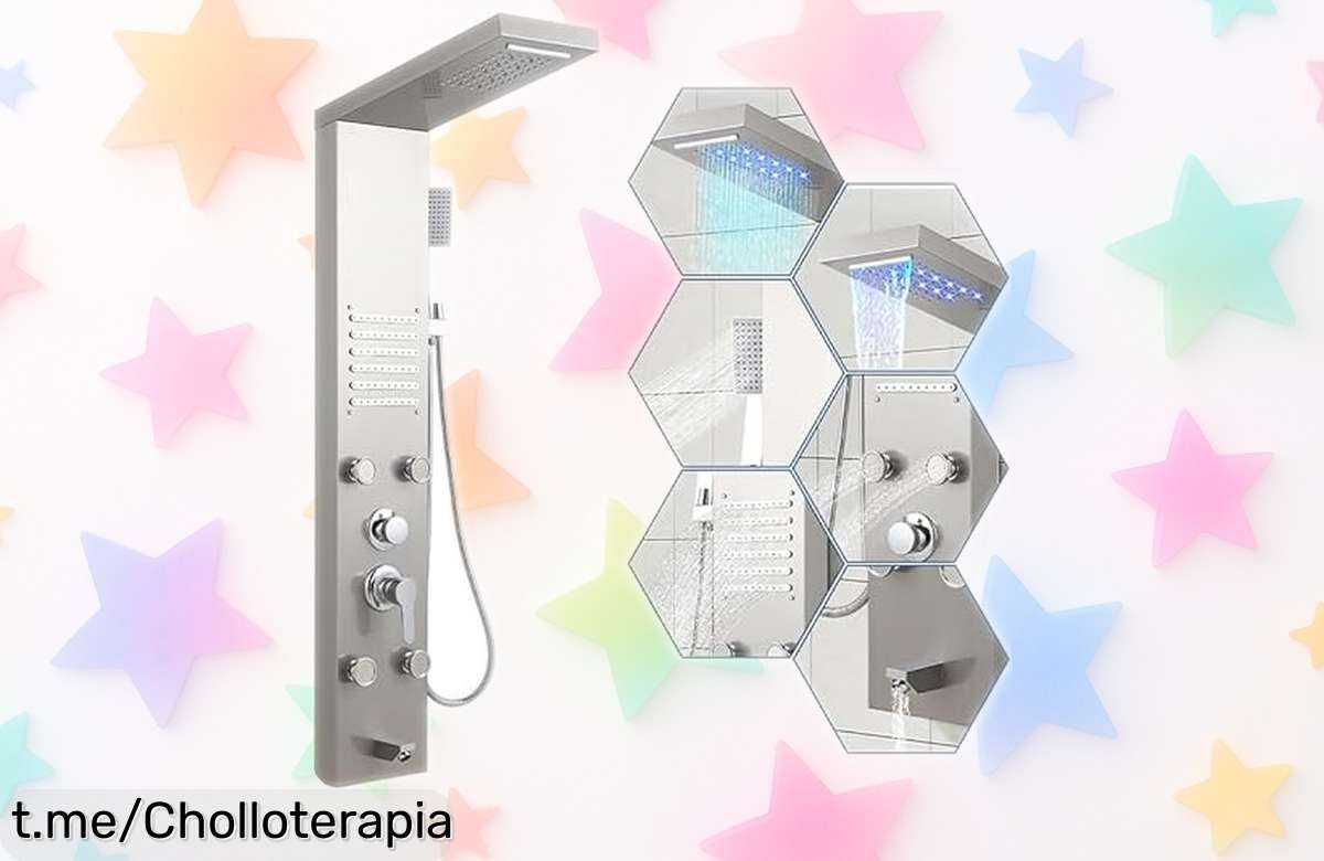Panel de ducha con masaje y luces LED para kids, ¡rebajado a precio de ganga! Haz que cada ducha sea una aventura divertida y relajante en casa.