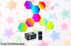 Paneles hexagonales RGB para gamer que iluminan tu habitación con ritmo musical, a precio loco; transforma tus fiestas y momentos especiales hoy mismo.