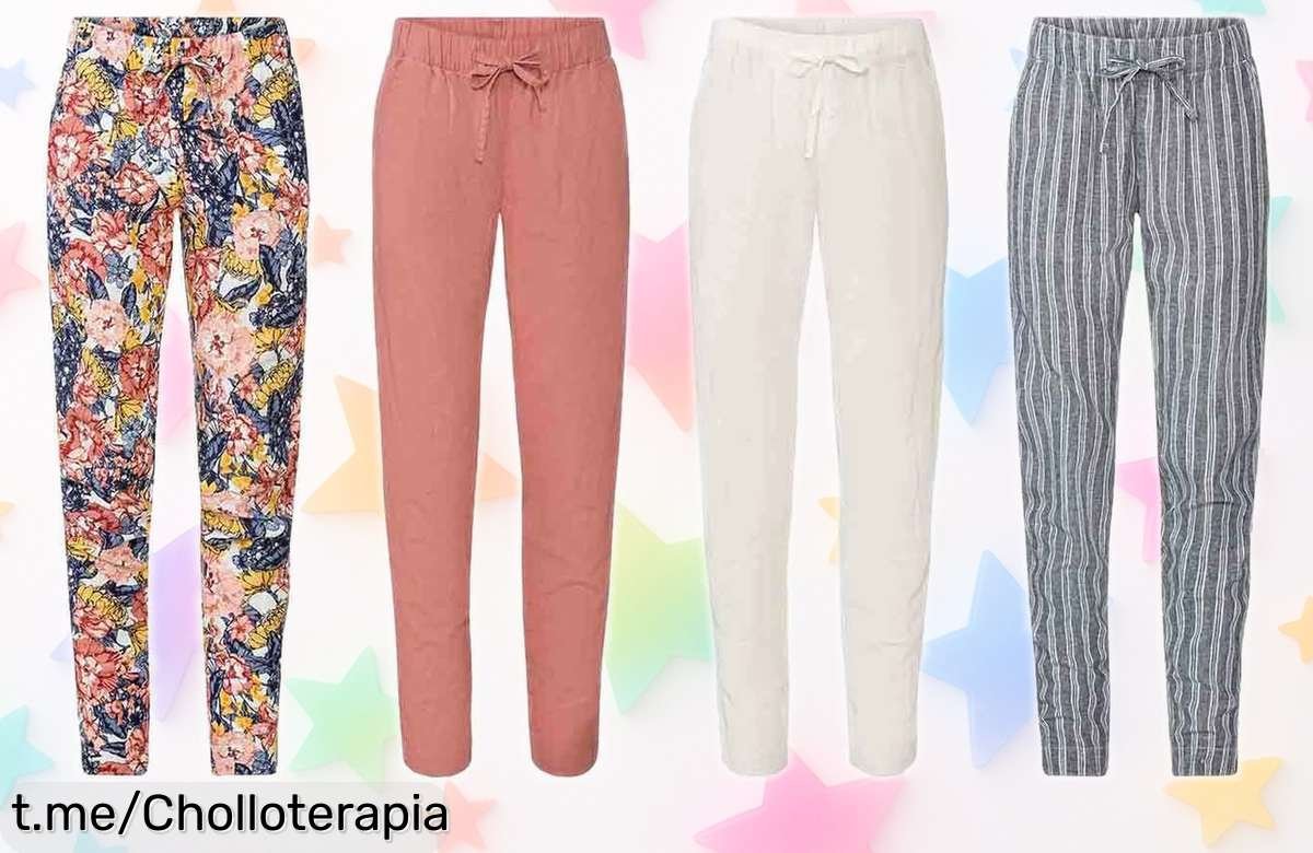 Pantalón de lino ligero y elegante con bolsillos para mujer, super chollo a precio rebajado que transformará tu look diario. ¡No lo pienses más y hazlo tuyo antes de que se agoten!
