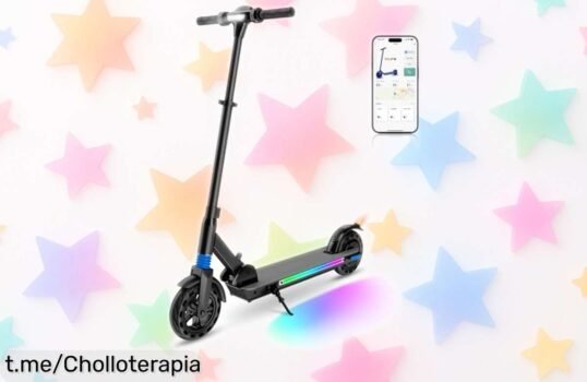 Patinete eléctrico para niños con motor potente y luces LED brillante, ahora a un precio rebajado. Haz feliz a tu peque ya, ¡no dejes escapar este super chollo!