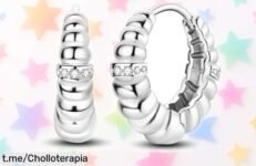 Pendientes de aro NARMO 925 en plata esterlina, brillan con zirconia y están a un precio rebajado que vuela; ¡hazte notar y recibe cumplidos ya!