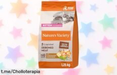 Pienso para gatos kitten Nature's Variety No Grain con pollo a precio rebajado, ¡impulsa la energía y el brillo de tu minino antes de que se acabe esta oferta increíble!