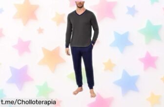 Pijama de invierno Bresdk con cuello en V y pantalones largos, ¡descuento brutal para que disfrutes a lo grande tus días en casa! No dejes pasar este super chollo.