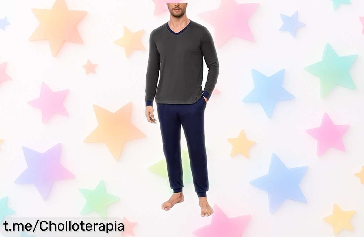 Pijama de invierno Bresdk con cuello en V y pantalones largos, ¡descuento brutal para que disfrutes a lo grande tus días en casa! No dejes pasar este super chollo.
