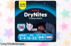 Pijama pants para niño Huggies DryNites a precio rebajado: super chollo que garantiza noches sin sustos, ¡no dejes pasar esta oportunidad y haz sonreír a tu familia ya!
