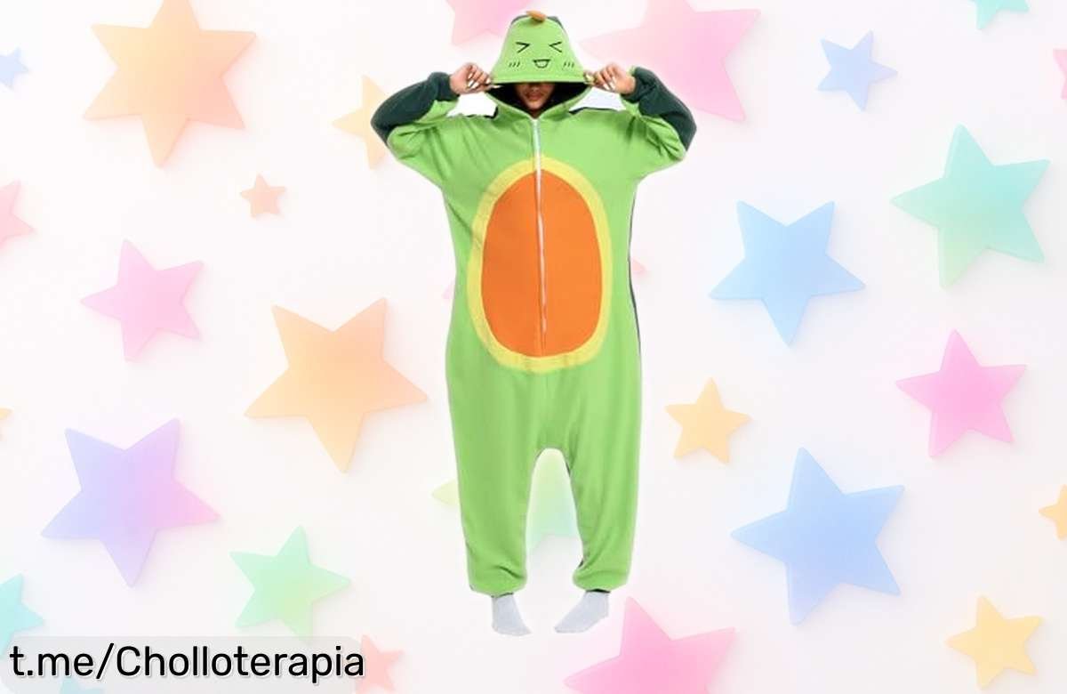 Pijama tipo mono unisex con diseño de aguacate, ¡precios más bajos nunca vistos para tus noches cómodas y alegres en casa!