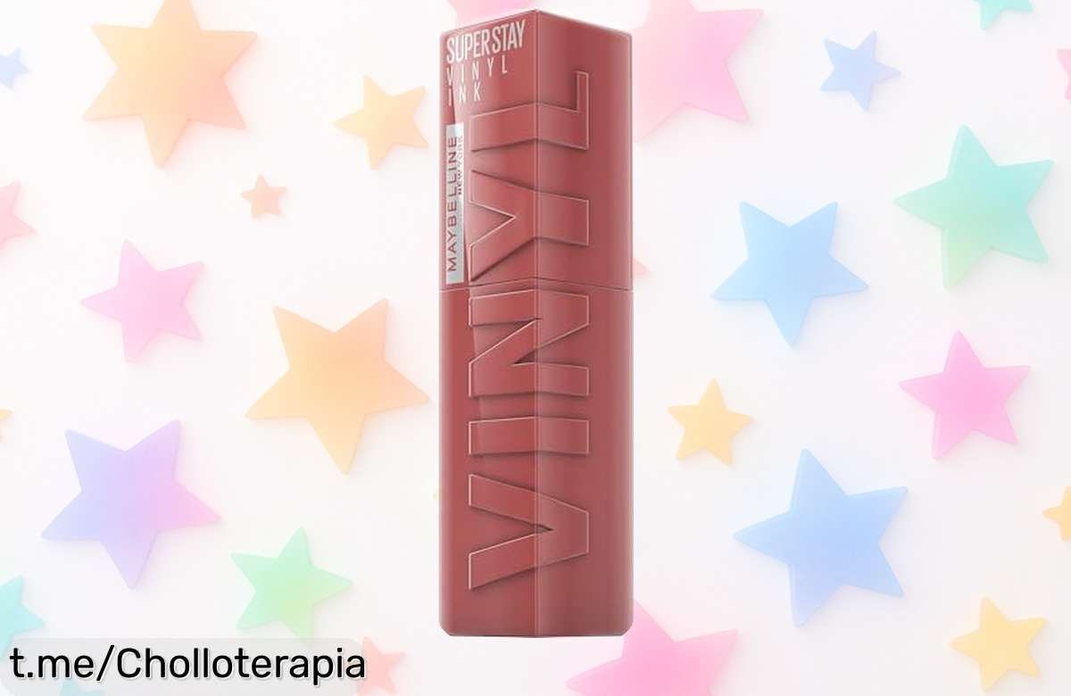Pintalabios efecto vinilo Maybelline New York Superstay Vinyl Ink tono 35 Cheeky a un precio rebajado ¡ofertón para que tus labios deslumbran hasta 16 horas! corre que se acaba
