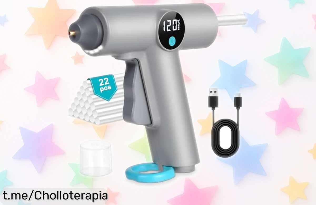 Pistola de pegamento caliente inalámbrica con 22 barras y batería recargable, ahora a un precio rebajado que hará volar tu creatividad ¡No te quedes sin la tuya!
