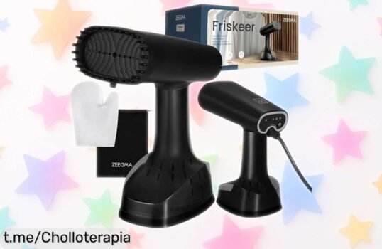 Plancha vapor vertical 2 en 1 Zeegma Friskeer a precio rebajado, ¡un super chollo que se va volando! Di adiós a las arrugas y dale la bienvenida a un look impecable ya mismo.