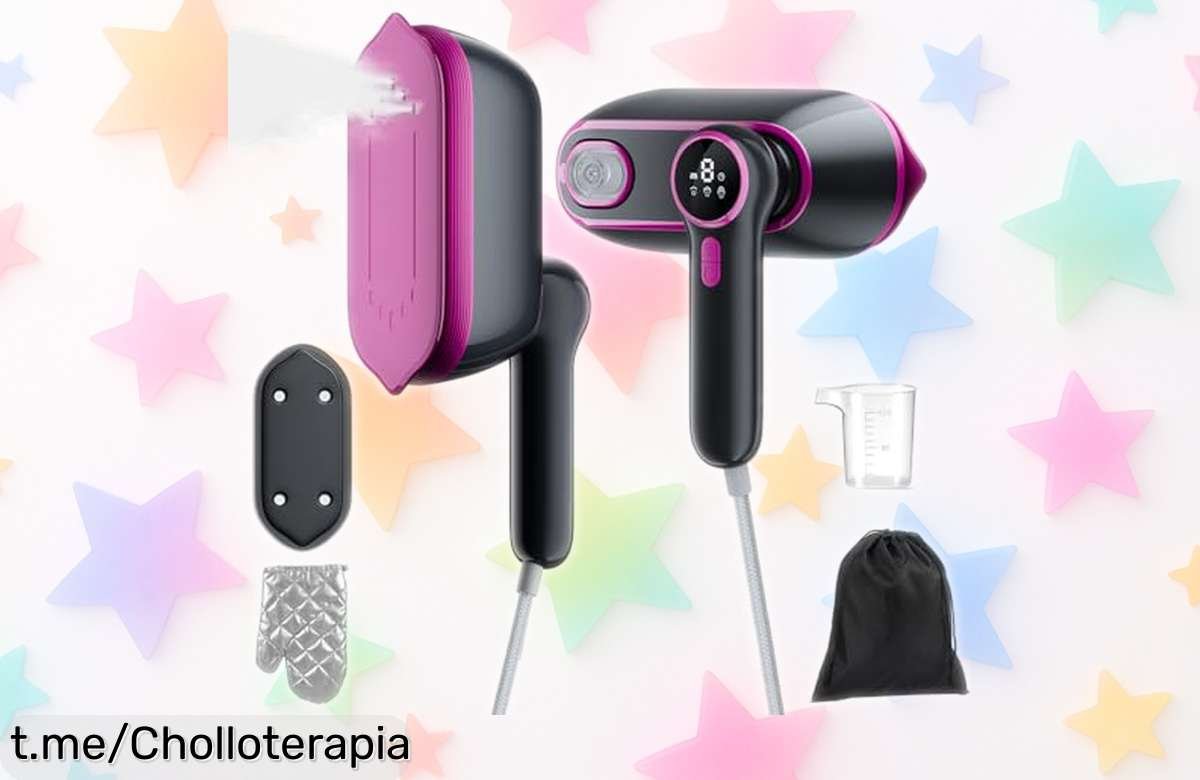 Plancha vertical 2 en 1 con empuñadura giratoria y vapor potente a precio rebajado: ¡olvídate de las arrugas y disfruta de un día más fácil!