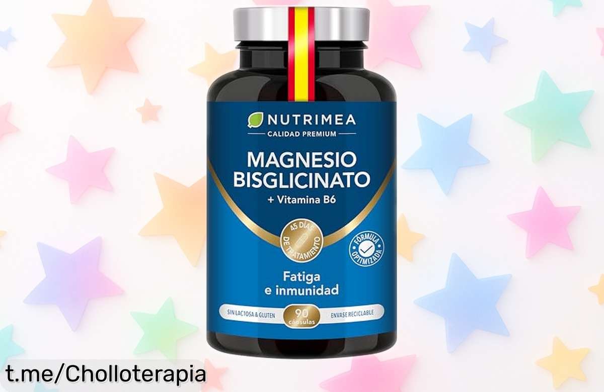 Potente magnesio bisglicinato con vitamina B6 de Nutrimea, precio rebajado y máxima absorción: ¡Imperdible para aliviar estrés y fatiga, no lo dejes escapar!