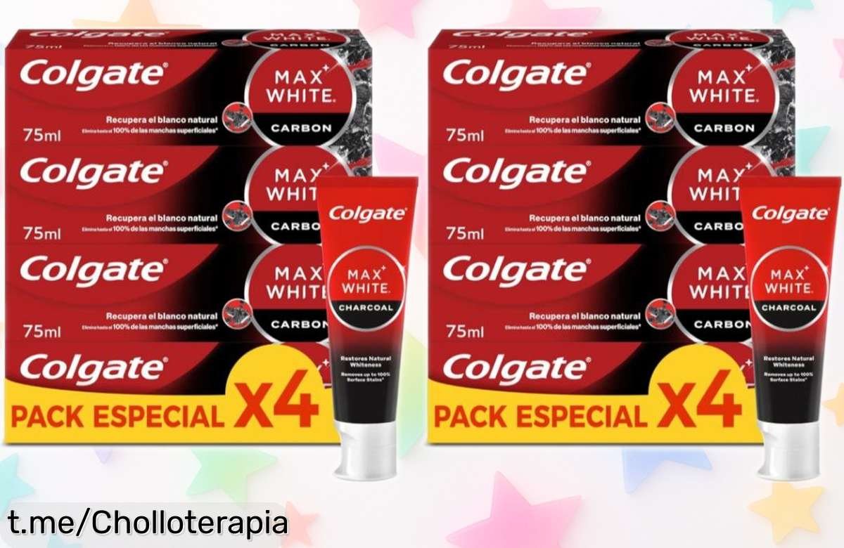 Potente pasta de dientes blanqueadora Colgate Max White Carbón Activo Pack de 8 a precio rebajado ¡Consigue una sonrisa radiante hoy mismo antes que se agote!