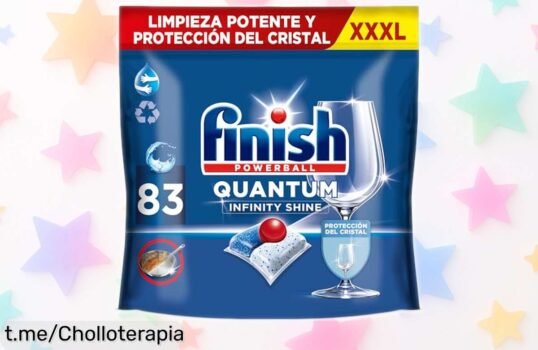 Potente y brillante Finish Powerball Quantum Infinity Shine: ¡83 unidades a precio loco! No dejes pasar este super chollo para disfrutar de vajilla impecable cada día.