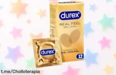 Preservativos Durex Real Feel sin látex, 12 unidades en oferta: súper chollo para disfrutar al máximo y protegerte. ¡No te quedes sin ellos, se acaban rápido!