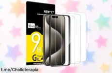 Protector de pantalla para iPhone 15 Pro Max en cristal templado: ¡paquete de 3 unidades a un precio loco! Protege tu móvil y dale la nitidez que se merece. ¡Compra ya antes de que sea tarde!