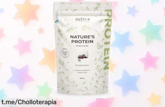 Proteína natural vegana de chocolate Nutri+ en polvo, ¡super chollo rebajado! Crece músculo rápido y cuida tu figura. Dale energía a tus batidos antes que se agote.