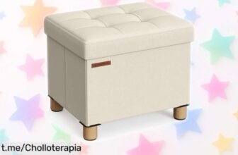 Puff almacenaje súper resistente SONGMICS, espacio para 32 litros y aguanta hasta 300 kg, ¡ofertón por tiempo limitado! Dale a tu hogar lo que necesita antes de que se acabe.