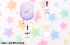 Raqueta matamoscas eléctrica de 4000V con carga rápida USBC, la solución definitiva contra mosquitos este verano, ¡no te lo pierdas y despídete de las picaduras ya!