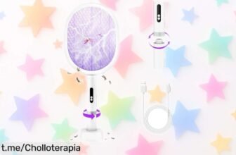 Raqueta matamoscas eléctrica de 4000V con carga rápida USBC, la solución definitiva contra mosquitos este verano, ¡no te lo pierdas y despídete de las picaduras ya!