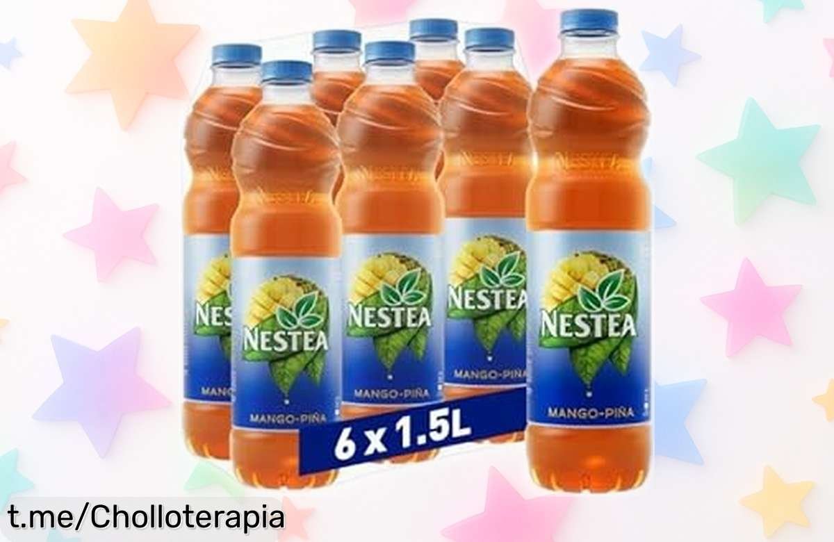 Refrescante bebida Nestea Mango Piña 1.5 L x 6 uds con precio rebajado, ¡disfruta del sabor tropical que te lleva a la playa! No dejes pasar este super chollo y hazlo tuyo ya mismo.