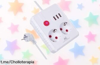 Regleta Maclean MCE387/8 con 2 tomas y 3 USB, potencia brutal a precio rebajado; ¡no dejes pasar este súper chollo que te permite estar siempre conectado!