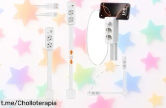 Regleta extensible y giratoria con 2 enchufes UE + USB a precio locazo, ideal para esos rincones difíciles ¡aprovéchala antes de que se agote!