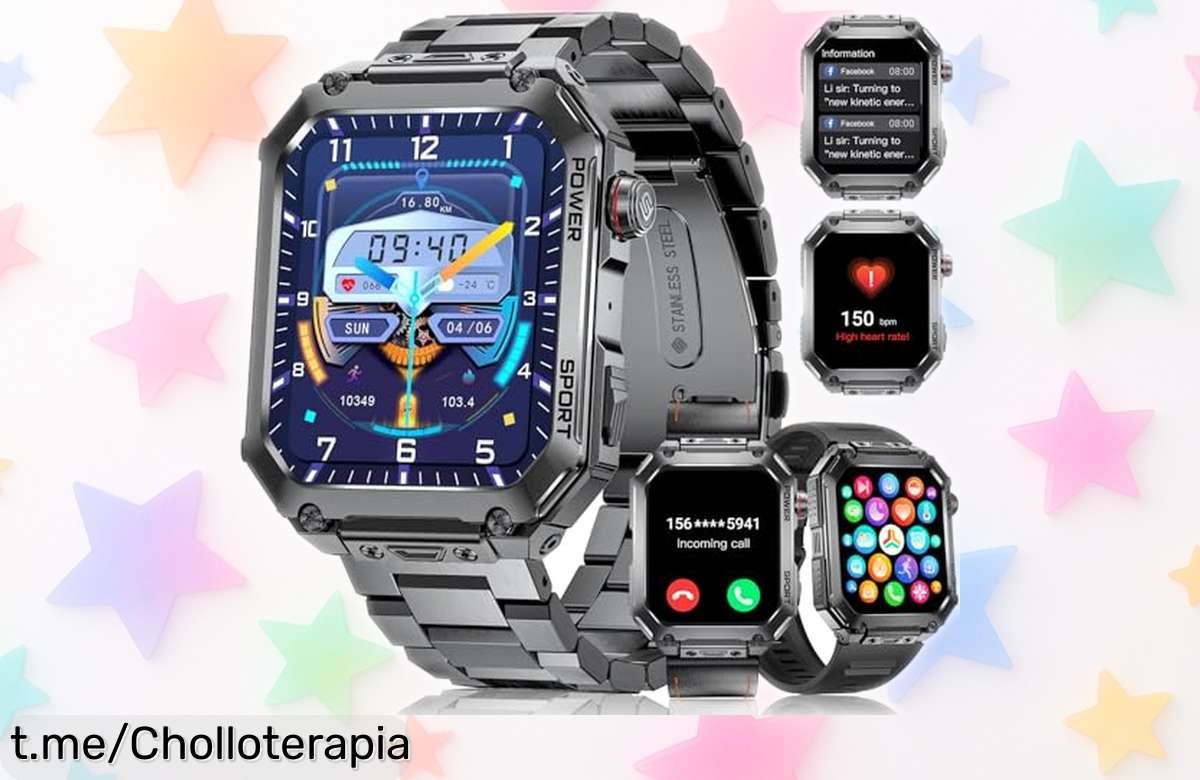Reloj inteligente militar para hombres con 3 correas, pantalla AMOLED y más de 100 modos deportivos a precio rebajado. ¡Controla tu vida y siente la libertad hoy mismo!