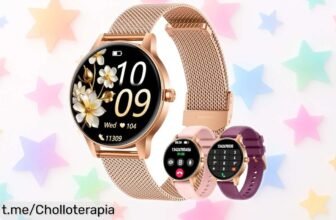 Reloj inteligente para mujer con monitor de salud y llamadas Bluetooth, ¡super chollo a precio rebajado! Conéctate y cuídate mientras te mueves, no dejes escapar esta oportunidad.