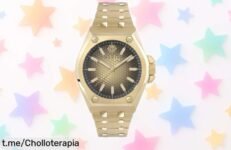 Reloj premium Philipp Plein de acero dorado con diseño único y resistencia increíble, ¡aprovecha este ofertón que hará brillar tu estilo ya!