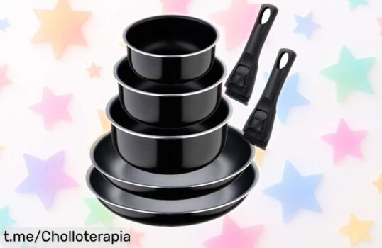 Set de 2 sartenes y 3 cazos Bergner Click&Cook a un precio rebajado, ideal para darle un toque especial a tus platos. ¡No dejes escapar esta oportunidad única!