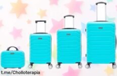 Set de maletas Mi Ko Mi Ka con ruedas 360° y cerradura numérica a precio loco, ¡rebajadas para que tu próxima aventura sea sin complicaciones! ¡Hazte con ellas ya antes de que vuelen!