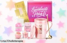 Set de tazas mug con spa de rosa y tarjeta dorada, precio rebajado por tiempo limitado ¡Regala cariño que enamora y sorprende hoy mismo!