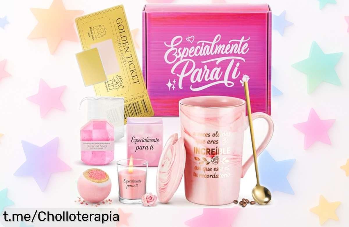 Set de tazas mug con spa de rosa y tarjeta dorada, precio rebajado por tiempo limitado ¡Regala cariño que enamora y sorprende hoy mismo!